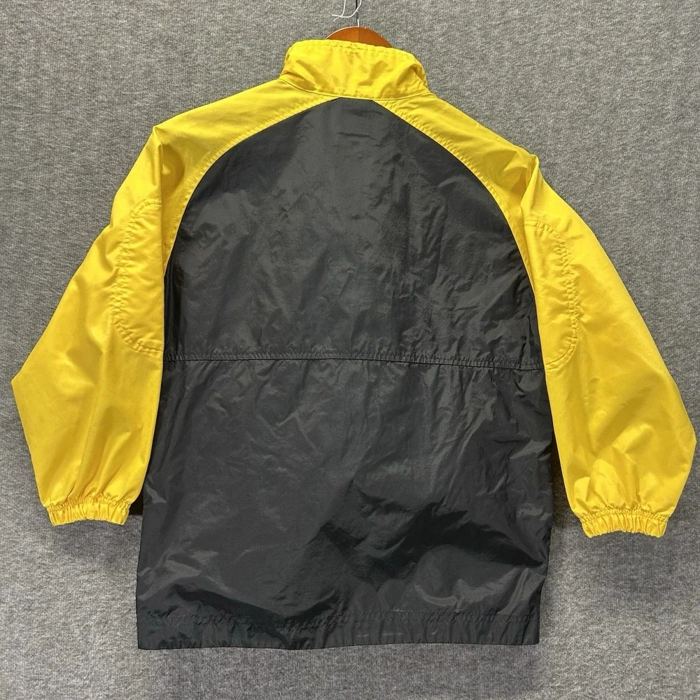 Vintage‎ 90s Nike Windbreaker Jacket Snap Yellow Black Size Youth Small (8)